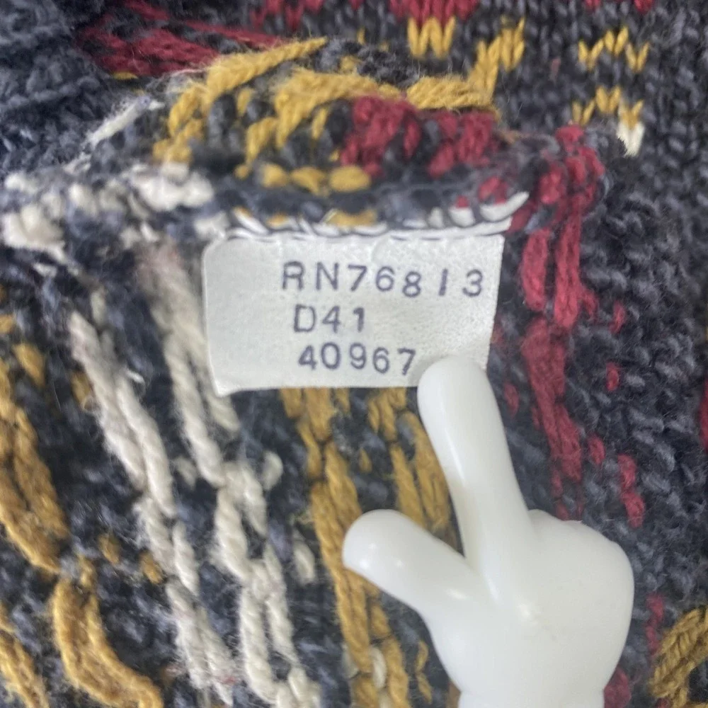 Vintage OshKosh B'gosh Sweater Mens XL Multi Colo Geometric Knit Made in USA
